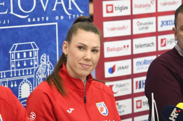 Croatia press: Women s EHF EURO 2026 Qualifiers Croatia s player Dejana Milosavljevic speaks on a press conference, PK, Pressekonferenz on March 4, 2026 in Bjelovar, Croatia ahead of The Women s EHF EURO 2026 Qualifier match between Croatia and France.  DamirxSpehar PIXSELL