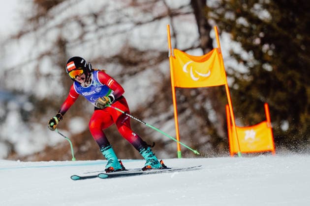 PARALYMPICS - Winter Paralympics Milano Cortina 2026 CORTINA D AMPEZZO,ITALY,04.MAR.26 - PARALYMPICS - Paralympic Winter games, Winterspiele,Spiele, Summer games Milano Cortina 2026, preview, paraski, downhill, training. Image shows Veronika Aigner (AUT).  GEPAxpictures xMaticxKlansek