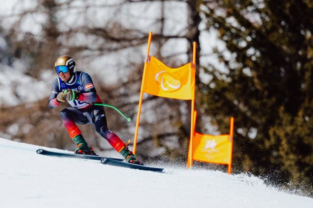 PARALYMPICS - Winter Paralympics Milano Cortina 2026 CORTINA D AMPEZZO,ITALY,04.MAR.26 - PARALYMPICS - Paralympic Winter games, Winterspiele,Spiele, Summer games Milano Cortina 2026, preview, paraski, downhill, training. Image shows Markus Salcher (AUT).  GEPAxpictures xMaticxKlansek