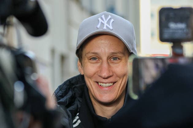 Dresden, Germany 04 March 2026 Interview in Dresden In the picture goalkeeper Ann Katrin Berger Germany in an interview after the win against Slovenia in Dresden Copyright: HMBxMedia MadeleinexFantini