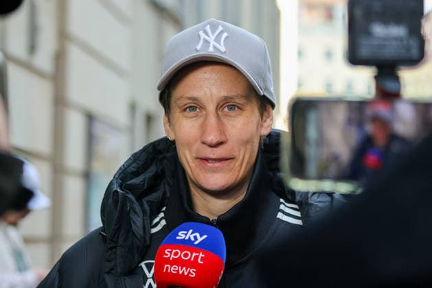 Dresden, Germany 04 March 2026 Interview in Dresden In the picture goalkeeper Ann Katrin Berger Germany in an interview after the win against Slovenia in Dresden Copyright: HMBxMedia MadeleinexFantini