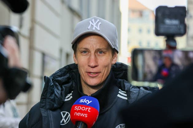 Dresden, Germany 04 March 2026 Interview in Dresden In the picture goalkeeper Ann Katrin Berger Germany in an interview after the win against Slovenia in Dresden Copyright: HMBxMedia MadeleinexFantini