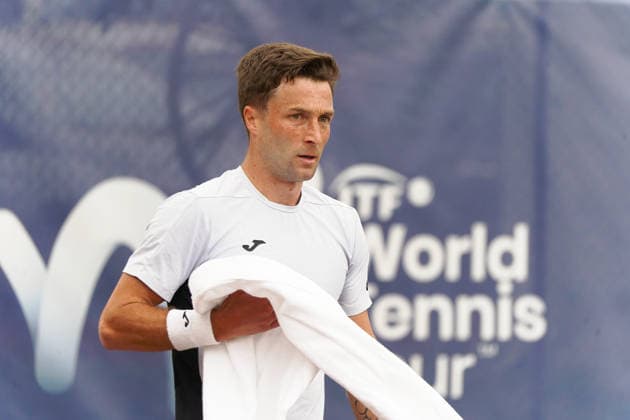RECORD DATE NOT STATED ITF M25 Faro Men s Singles Tennis Tournament - 1st Round - Liam Broady (GBR) vs Francisco Rocha (POR), Faro, Portugal. March 4th, 2026. Clube de Tenis de Faro, Faro, Portugal. Liam Broady of Great Britain during the ITF M25 Faro Men s Singles Tennis Tournament 1st Round match versus Francisco Rocha of Portugal, played in hard court with Wilson Roland Garros All Court Deca (Type 2) balls. Credit: Nuno Pires Veloso Alamy Live News. Copyright: xx