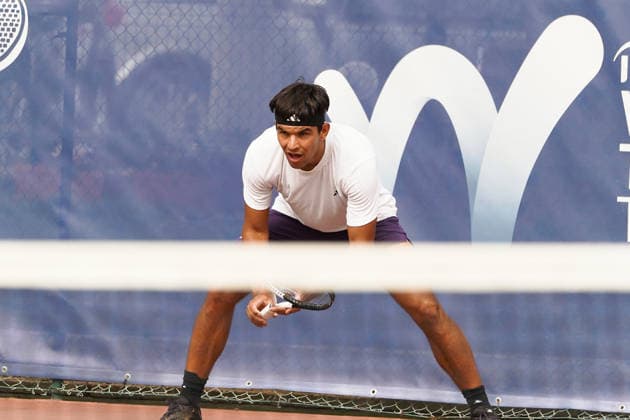 RECORD DATE NOT STATED ITF M25 Faro Men s Singles Tennis Tournament - 1st Round - Liam Broady (GBR) vs Francisco Rocha (POR), Faro, Portugal. March 4th, 2026. Clube de Tenis de Faro, Faro, Portugal. Francisco Rocha of Portugal during the ITF M25 Faro Men s Singles Tennis Tournament 1st Round match versus Liam Broady of the United Kingdom, played in hard court with Wilson Roland Garros All Court Deca (Type 2) balls. Credit: Nuno Pires Veloso Alamy Live News. Copyright: xx