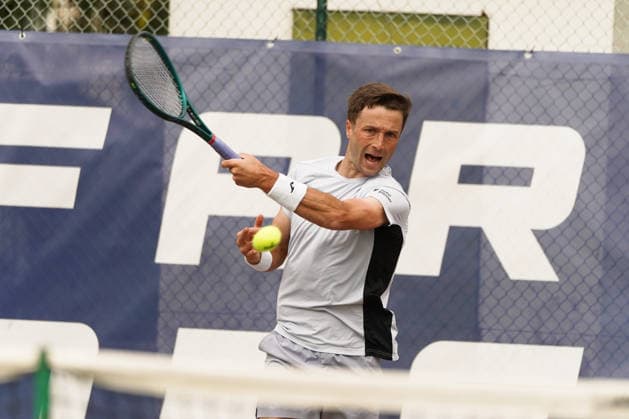 RECORD DATE NOT STATED ITF M25 Faro Men s Singles Tennis Tournament - 1st Round - Liam Broady (GBR) vs Francisco Rocha (POR), Faro, Portugal. March 4th, 2026. Clube de Tenis de Faro, Faro, Portugal. Liam Broady of Great Britain during the ITF M25 Faro Men s Singles Tennis Tournament 1st Round match versus Francisco Rocha of Portugal, played in hard court with Wilson Roland Garros All Court Deca (Type 2) balls. Credit: Nuno Pires Veloso Alamy Live News. Copyright: xx