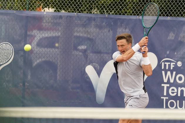 RECORD DATE NOT STATED ITF M25 Faro Men s Singles Tennis Tournament - 1st Round - Liam Broady (GBR) vs Francisco Rocha (POR), Faro, Portugal. March 4th, 2026. Clube de Tenis de Faro, Faro, Portugal. Liam Broady of Great Britain during the ITF M25 Faro Men s Singles Tennis Tournament 1st Round match versus Francisco Rocha of Portugal, played in hard court with Wilson Roland Garros All Court Deca (Type 2) balls. Credit: Nuno Pires Veloso Alamy Live News. Copyright: xx