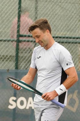 RECORD DATE NOT STATED ITF M25 Faro Men s Singles Tennis Tournament - 1st Round - Liam Broady (GBR) vs Francisco Rocha (POR), Faro, Portugal. March 4th, 2026. Clube de Tenis de Faro, Faro, Portugal. Liam Broady of Great Britain during the ITF M25 Faro Men s Singles Tennis Tournament 1st Round match versus Francisco Rocha of Portugal, played in hard court with Wilson Roland Garros All Court Deca (Type 2) balls. Credit: Nuno Pires Veloso Alamy Live News. Copyright: xx