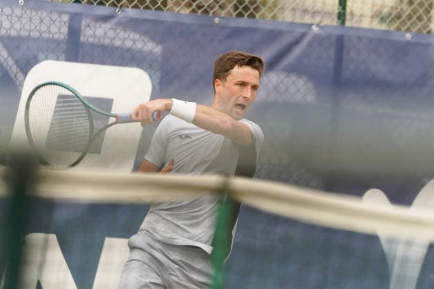 RECORD DATE NOT STATED ITF M25 Faro Men s Singles Tennis Tournament - 1st Round - Liam Broady (GBR) vs Francisco Rocha (POR), Faro, Portugal. March 4th, 2026. Clube de Tenis de Faro, Faro, Portugal. Liam Broady of Great Britain during the ITF M25 Faro Men s Singles Tennis Tournament 1st Round match versus Francisco Rocha of Portugal, played in hard court with Wilson Roland Garros All Court Deca (Type 2) balls. Credit: Nuno Pires Veloso Alamy Live News. Copyright: xx