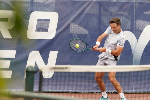 RECORD DATE NOT STATED ITF M25 Faro Men s Singles Tennis Tournament - 1st Round - Liam Broady (GBR) vs Francisco Rocha (POR), Faro, Portugal. March 4th, 2026. Clube de Tenis de Faro, Faro, Portugal. Liam Broady of Great Britain during the ITF M25 Faro Men s Singles Tennis Tournament 1st Round match versus Francisco Rocha of Portugal, played in hard court with Wilson Roland Garros All Court Deca (Type 2) balls. Credit: Nuno Pires Veloso Alamy Live News. Copyright: xx