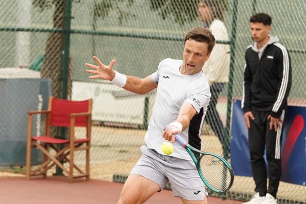 RECORD DATE NOT STATED ITF M25 Faro Men s Singles Tennis Tournament - 1st Round - Liam Broady (GBR) vs Francisco Rocha (POR), Faro, Portugal. March 4th, 2026. Clube de Tenis de Faro, Faro, Portugal. Liam Broady of Great Britain during the ITF M25 Faro Men s Singles Tennis Tournament 1st Round match versus Francisco Rocha of Portugal, played in hard court with Wilson Roland Garros All Court Deca (Type 2) balls. Credit: Nuno Pires Veloso Alamy Live News. Copyright: xx