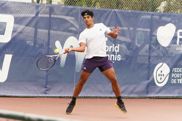 RECORD DATE NOT STATED ITF M25 Faro Men s Singles Tennis Tournament - 1st Round - Liam Broady (GBR) vs Francisco Rocha (POR), Faro, Portugal. March 4th, 2026. Clube de Tenis de Faro, Faro, Portugal. Francisco Rocha of Portugal during the ITF M25 Faro Men s Singles Tennis Tournament 1st Round match versus Liam Broady of the United Kingdom, played in hard court with Wilson Roland Garros All Court Deca (Type 2) balls. Credit: Nuno Pires Veloso Alamy Live News. Copyright: xx