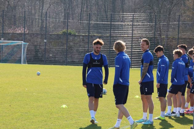 04 03 2026, xrekx, Soccer 2 Bundesliga, Karlsruher SC Training v l Fabian Schleusener Karlsruher SC DFL DFB REGULATIONS PROHIBIT ANY USE OF PHOTOGRAPHS as IMAGE SEQUENCES and or QUASI VIDEO Karlsruhe