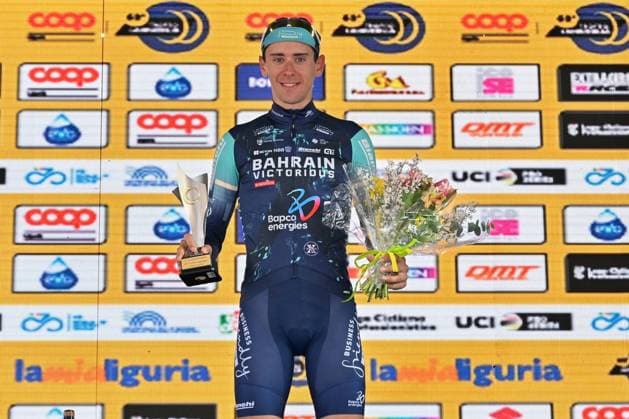 Romin Gregoire (GROUPAMA FDJ UNITED) 2Â° Classified - Santiago Buitrago (BAHRAIN VICTORIOUS) 1Â° classified - Antonio Tiberi (BAHRAIN VICTORIOUS) 3Â° classified during Trofeo Laigueglia 2026, Street Cycling race in Savona, Italy, March 04 2026  Copyright: xDaniloxVigo IPAxSportx xipa-agency.netx xx IPA_72372562 IPA_Agency_IPA72372562