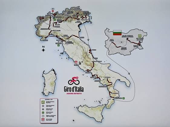 Milan, Italy GIRO D ITALIA 2026 institutional presentation with Banca Mediolanum at the Mediolanum headquarters. In the photo: race route presented GIRO D ITALIA 2026  Copyright: xNickxZonnax xipa-agency.netx xNickxZonnax IPA_Agency_IPA72372997
