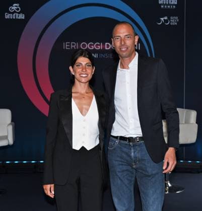 Milan, Italy GIRO D ITALIA 2026 institutional presentation with Banca Mediolanum at the Mediolanum headquarters. In the photo: Alessandro Ballan, Dalia Muccioli  Copyright: xNickxZonnax xipa-agency.netx xNickxZonnax IPA_Agency_IPA72373010