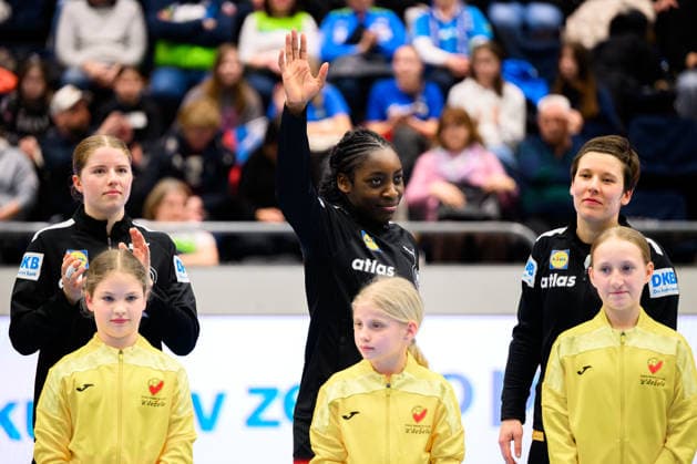 Handball, Women European Championship Qualification, Slovenia Germany, 2 Round, Group 3, Matchday 3 Farrelle Njinkeu Germany Celje Slovenia