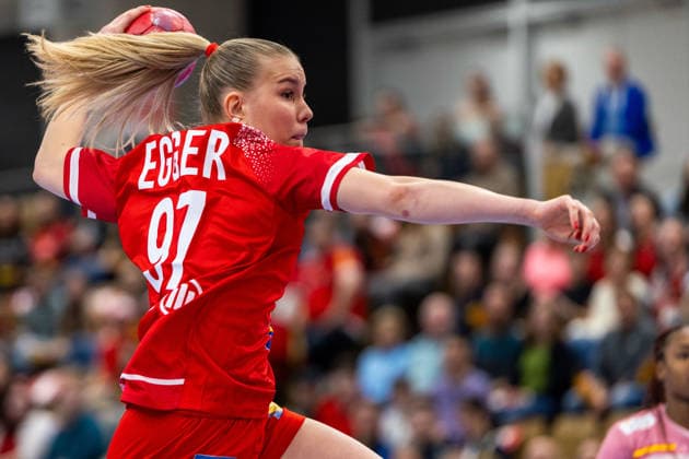 HANDBALL - EHF EURO Quali, AUT vs ESP VIENNA,AUSTRIA,04.MAR.26 - HANDBALL - EHF Women s European Championship, EM, Europameisterschaft qualification, OEHB international match, Länderspiel, Nationalmannschaft Austria vs Spain. Image shows Philomena Egger (AUT).  GEPAxpictures xPhilippxBrem