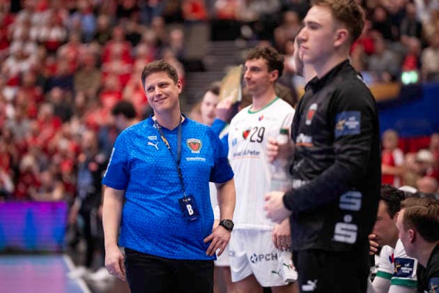 DENMARK CL Men s Handball Aalborg Handball Füchse Berlin Coach Nicolej Krickau, Füchse Berlin reacts in the EHF Champions League men s handball match between Aalborg Handball and Füchse Berlin at Gigantium in Aalborg on Wednesday, March 4, 2026 , Aalborg Denmark Mors  Copyright: BoxAmrstrupx xRitzauxScanpix BoxAmstrupx spdk20260304-202844-L