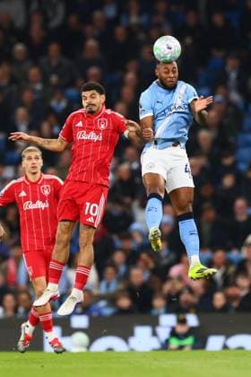 Morgan Gibbs-White of Nottingham Forest and Antoine Semenyo of Manchester City Manchester City v Nottingham Forest, Premier League, Football, Etihad Stadium, Manchester, UK - 04 Mar 2026Manchester Etihad Stadium United Kingdom EDITORIAL USE ONLY No use with unauthorised audio, video, data, fixture lists, club league logos or live services. Online in-match use limited to 120 images, no video emulation. No use in betting, games or single club league player publications. Copyright: xPaulxCurrie Shutterstockx 16720019w