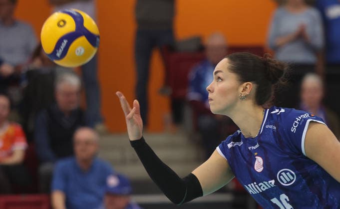 Stuttgart , Bundesliga Volleyball Allianz MTV Stuttgart vs VC Wiesbaden , Mikala Mogensen Stgt
