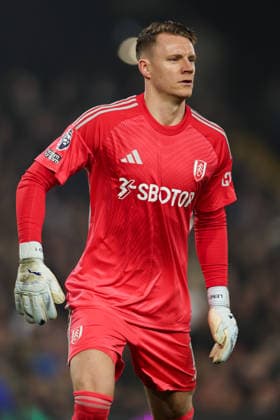 4th March 2026; Craven Cottage, Fulham, London, England; Premier League Football, Fulham versus West Ham United; Bernd Leno of Fulham  HenningxvonxJagow Content restricted for UK based newspaper