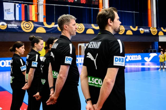 Handball, Women European Championship Qualification, Slovenia Germany, 2 Round, Group 3, Matchday 3 Coach Markus Gaugisch Germany , Co Coach Frederick Griesbach Germany Celje Slovenia