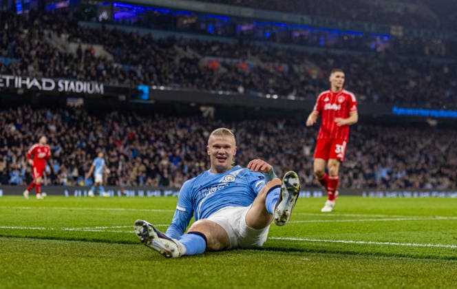Football - FA Premier League - Manchester City FC v Nottingham Forest FC MANCHESTER, ENGLAND - Wednesday, March 4, 2026: Manchester City s Erling Haaland reacts after being denied a penalty during the FA Premier League match between Manchester City FC and Nottingham Forest FC at the City of Manchester Stadium. (Photo by David Rawcliffe Propaganda) MANCHESTER City of Manchester Stadium GREATER MANCHESTER ENGLAND  Copyright: xDavidxRawcliffex P2026-03-04-Man_City_Notts_Forest-47