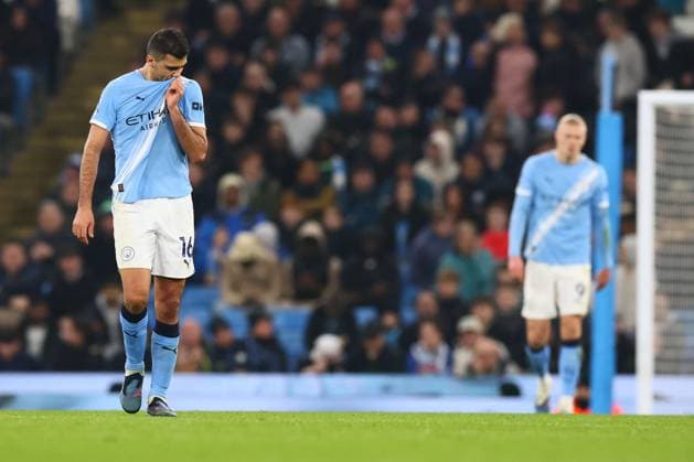 Rodri of Manchester City looks dejected Manchester City v Nottingham Forest, Premier League, Football, Etihad Stadium, Manchester, UK - 04 Mar 2026Manchester Etihad Stadium United Kingdom EDITORIAL USE ONLY No use with unauthorised audio, video, data, fixture lists, club league logos or live services. Online in-match use limited to 120 images, no video emulation. No use in betting, games or single club league player publications. Copyright: xPaulxCurrie Shutterstockx 16720019cr