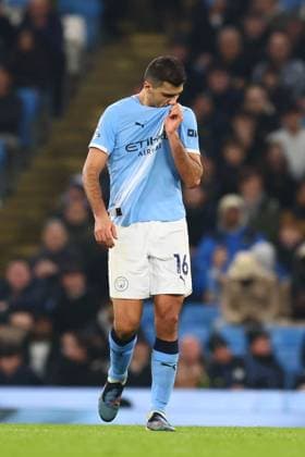 Rodri of Manchester City looks dejected Manchester City v Nottingham Forest, Premier League, Football, Etihad Stadium, Manchester, UK - 04 Mar 2026Manchester Etihad Stadium United Kingdom EDITORIAL USE ONLY No use with unauthorised audio, video, data, fixture lists, club league logos or live services. Online in-match use limited to 120 images, no video emulation. No use in betting, games or single club league player publications. Copyright: xPaulxCurrie Shutterstockx 16720019co