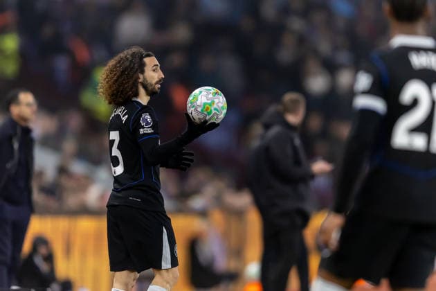 Aston Villa v Chelsea, Premier League Chelsea defender Marc Cucurella (3) takes throw-in during the Premier League match between Aston Villa and Chelsea at Villa Park, Birmingham, UK on 4 March 2026. Birmingham Villa Park West Midlands UK Editorial use only DataCo restrictions apply See www.football-dataco.com , Copyright: xManjitxNarotrax PSI-23838-0131