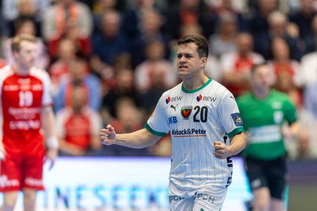 Aalborg Handball v Fuchse Berlin, EHF Champions League handball, Aalborg, Denmark Aalborg, Denmark. 04th, March 2026. Tim Freihofer (20) of Fuchse Berlin seen during the EHF Champions League match between Aalborg Handball and Füchse Berlin at Sparekassen Danmark Arena in Aalborg. Denmark, Aalborg  Copyright: xGonzalesxPhoto MadsxAndersenx