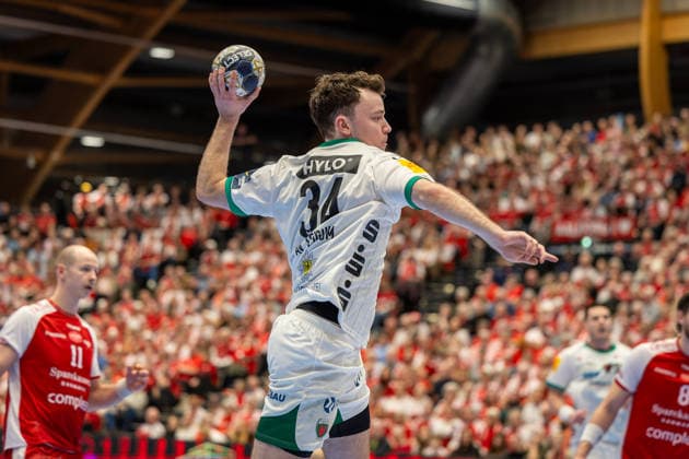 Aalborg Handball v Fuchse Berlin, EHF Champions League handball, Aalborg, Denmark Aalborg, Denmark. 04th, March 2026. Hakun West av Teigum (34) of Fuchse Berlin seen during the EHF Champions League match between Aalborg Handball and Füchse Berlin at Sparekassen Danmark Arena in Aalborg. Denmark, Aalborg  Copyright: xGonzalesxPhoto MadsxAndersenx