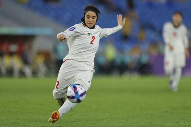 GOLD COAST, AUSTRALIA - MARCH 05 Atefeh Imani (2 IR Iran) kicks the ball during the Womens Asian Cup match between Islamic Republic of Iran and Australia at the Gold Coast Stadium on March 05 2026 in Gold Coast, Australia Copyright: xMatthewxStarlingx xSPPx Sportspressphoto_SPR102278