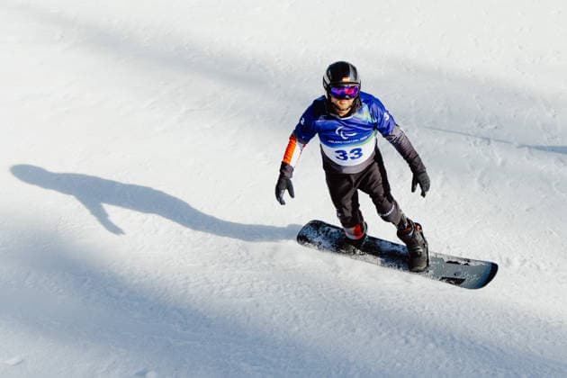 PARALYMPICS - Winter Paralympics Milano Cortina 2026 CORTINA D AMPEZZO,ITALY,05.MAR.26 - PARALYMPICS - Paralympic Winter games, Winterspiele,Spiele, Summer games Milano Cortina 2026, preview, Para Snowboard, training. Image shows Rene Eckhart (AUT).  GEPAxpictures xMaticxKlansek