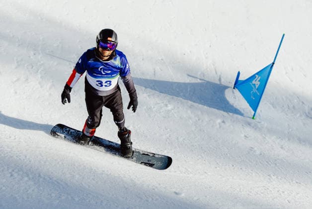 PARALYMPICS - Winter Paralympics Milano Cortina 2026 CORTINA D AMPEZZO,ITALY,05.MAR.26 - PARALYMPICS - Paralympic Winter games, Winterspiele,Spiele, Summer games Milano Cortina 2026, preview, Para Snowboard, training. Image shows Rene Eckhart (AUT).  GEPAxpictures xMaticxKlansek