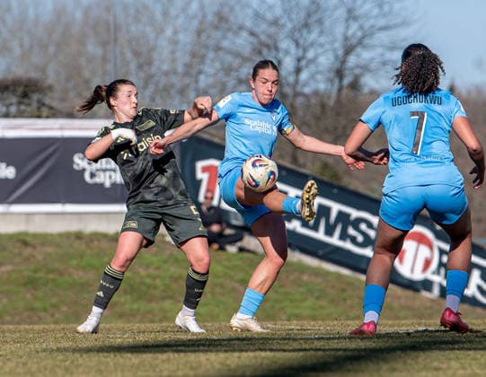 Soccer, Women, Test match, Season 2025 2026, FC Viktoria 1889 Berlin 1 FC Union Berlin, f l Katja Orschmann 1 FC Union , Nina Ehegötz Viktoria , Melissa Ugochukwu Viktoria , 05 03 2026, Copyright: xSebastianxRäppold MatthiasxKochx