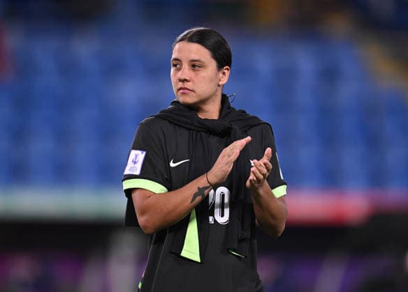 SOCCER ASIAN CUP IRAN AUSTRALIA, Sam Kerr of Australia applauds following the AFC Women™s Asian Cup Group A match between Iran and Australia at Cbus Super Stadium on the Gold Coast, Thursday, March 5, 2026. ( NO ARCHIVING, EDITORIAL USE ONLY GOLD COAST QUEENSLAND AUSTRALIA  Copyright: xDAVExHUNTx 20260306198945516868
