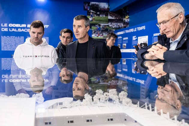 FOOTBALL : visite des coulisses et du parcours musÃ al du Stade de la Meinau Strasbourg - 05 03 26 Racing Strasbourg lancement de son Stadium Tour une visite des coulisses et du parcours musÃ al du Stade de la Meinau Marc Keller (prÃ sident du Racing)  Copyright: xelyxandroxcegarrax