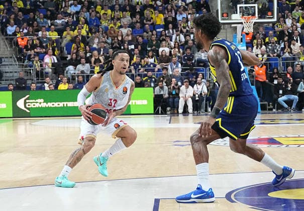 ISTANBUL, TURKEY - MARCH 5: Chris Silva of Fenerbahce Beko and Matthew Strazel of Monaco in action during the EuroLeague match between Fenerbahce Beko Istanbul and AS Monaco at Ulker Sports Arena on March 5, 2026 in Istanbul, Turkey. Ä±STANBUL tURKEY Copyright: xSeskimphotox Fener-Monaco-050326 (80)