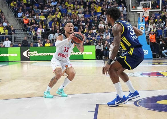 ISTANBUL, TURKEY - MARCH 5: Chris Silva of Fenerbahce Beko and Matthew Strazel of Monaco in action during the EuroLeague match between Fenerbahce Beko Istanbul and AS Monaco at Ulker Sports Arena on March 5, 2026 in Istanbul, Turkey. Ä±STANBUL tURKEY Copyright: xSeskimphotox Fener-Monaco-050326 (81)