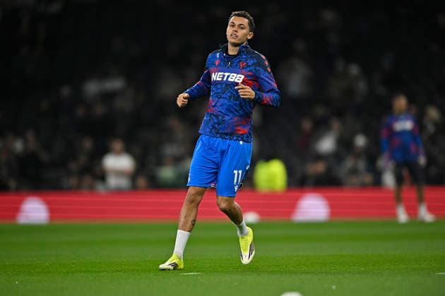 Spurs vs Crystal Palace, Premier League Brennan Johnson of Crystal Palace warms up before the Spurs vs Crystal Palace, Premier League match at the Tottenham Hotspur Stadium London. London Tottenham Hotspur Stadium UK Copyright: xMartinxDaltonx Spurs_vs_CrystalPalace_050326_MD_001