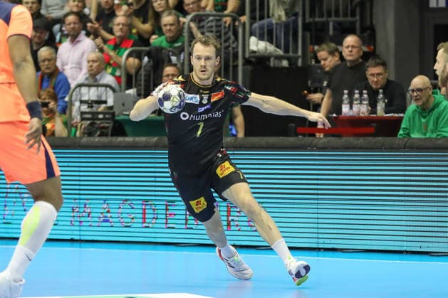 05 03 2026, xgox, Handball EHF Champions League SC Magdeburg FC Barcelona v l Felix Claar Magdeburg, 7 am Ball, plays the ball Magdeburg