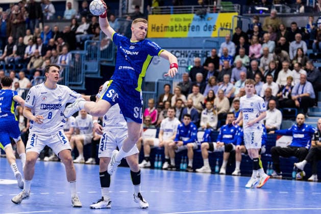 DAIKIN Handball Bundesliga VfL Gummersbach TBV Lemgo Lippe 05 03 2026 Ellidi Snaer Vidarsson VfL Gummersbach, 4 in the throw DAIKIN Handball Bundesliga VfL Gummersbach TBV Lemgo Lippe Gummersbach, Schwalbe arena on 05 03 2026 Copyright: xBEAUTIFULxSPORTS Wunderlx