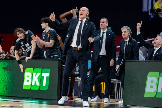 2026 Euroleague basketball Real Madrid v Virtus Bologna March 5th 5th March 2026 Movistar Arena Madrid, Spain Euroleague Basketball Spain, Real Madrid vs Virtus Bologna Dusko Ivanovic coach Virtus Bologna Madrid Spain Basketball Copyright: xAlbaxPachecox xAgenciaxLOFx