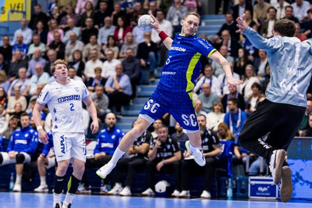 DAIKIN Handball Bundesliga VfL Gummersbach TBV Lemgo Lippe 05 03 2026 Tilen Kodrin VfL Gummersbach, 5 in the throw DAIKIN Handball Bundesliga VfL Gummersbach TBV Lemgo Lippe Gummersbach, Schwalbe arena on 05 03 2026 Copyright: xBEAUTIFULxSPORTS Wunderlx