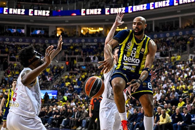 Fenerbahce Beko v AS Monaco Basket - EuroLeague ISTANBUL, TURKIYE - MARCH 5: Talen Horton (8) of Fenerbahce Beko in action against Terry Tarpey (L) of AS Monaco Basket during the EuroLeague week 30 match between Fenerbahce Beko and AS Monaco Basket in Istanbul, Turkiye, on March 5, 2026. Muhammed Enes Yildirim Anadolu Istanbul Turkey. Editorial use only. Please get in touch for any other usage.  Copyright: x2026xAnadoluxMuhammedxEnesxYildirimx