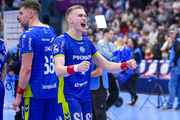05 03 2026, xydrx, Handball, 1 HBL, VfL Gummersbach TBV Lemgo Lippe, Schwalbe Arena Ellidi Vidarsson VfL Gummersbach 4 celebrates the victory Photo xYannisxDreimannxPressefotoKochx Nordrhein Westfahlen Germany