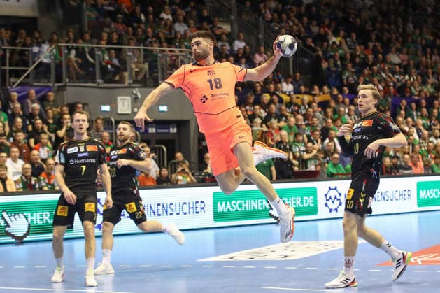 05 03 2026, xtgx, Handball, EHF Champions League, SC Magdeburg FC Barcelona v l Blaz Janc Barcelona, 18 throws goal, goal scorer, scores goal, scores the goal Magdeubrg