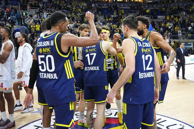 ISTANBUL, TURKEY - MARCH 5: Players of Fenerbahce Beko celebrates victory after the EuroLeague match between Fenerbahce Beko Istanbul and AS Monaco at Ulker Sports Arena on March 5, 2026 in Istanbul, Turkey. Ä±STANBUL tURKEY Copyright: xSeskimphotox Fener-Monaco-050326 (130)