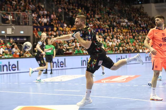 05 03 2026, xtgx, Handball, EHF Champions League, SC Magdeburg FC Barcelona v l Lukas Mertens Magdeburg, 22 throws goal, goal scorer, scores the goal Magdeubrg